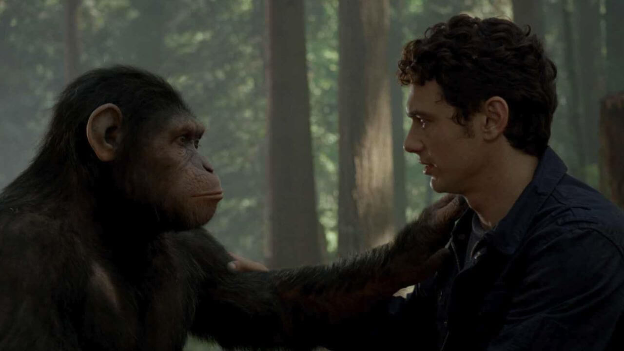 James Franco and Andy Serkis in Rise of the Planet of the Apes (2011)