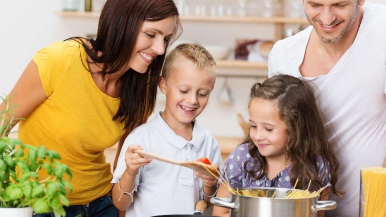 Lovely Family Cooking Together