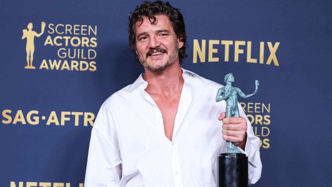 Pedro Pascal wins the Outstanding Performance by a Male Actor in a Drama Series award for 'The Last of Us' at the 30th Annual Screen Actors Guild Awards