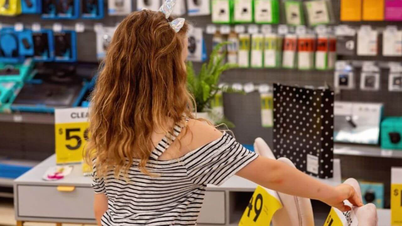 Red-Head Woman Buying Grocery