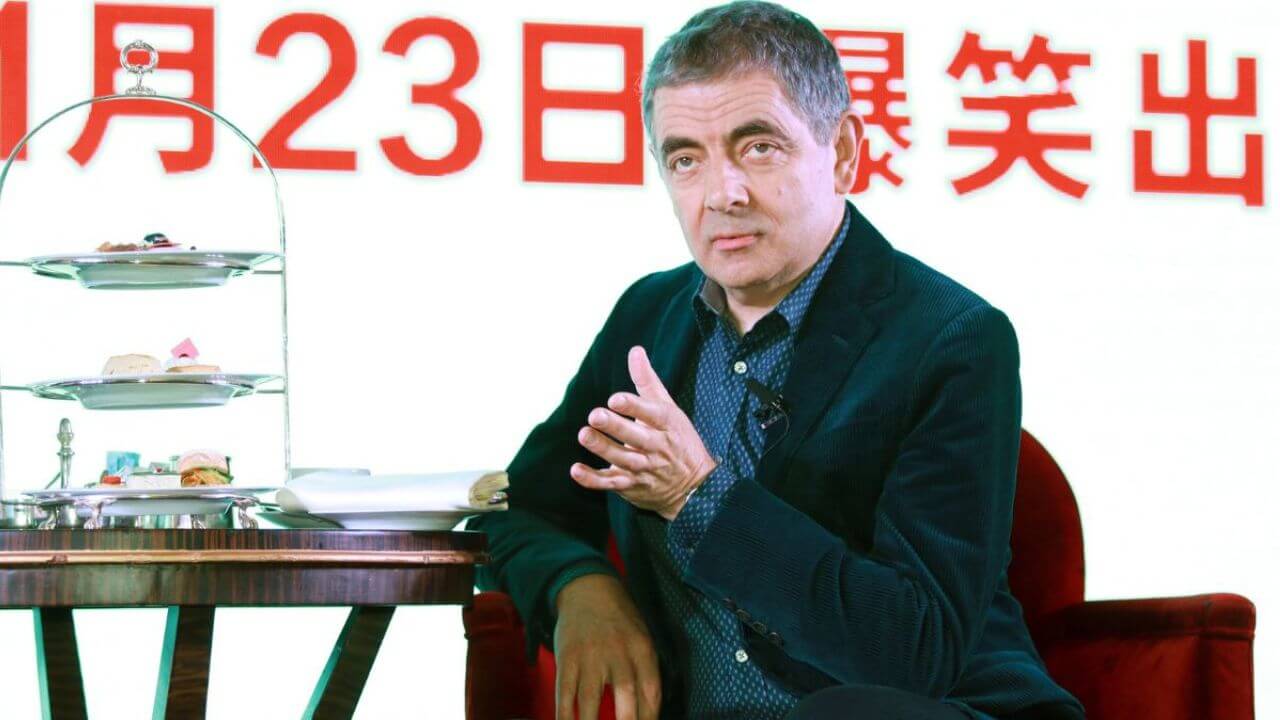 Rowan Atkinson at a Johnny English Strikes Again press conference in China MSN