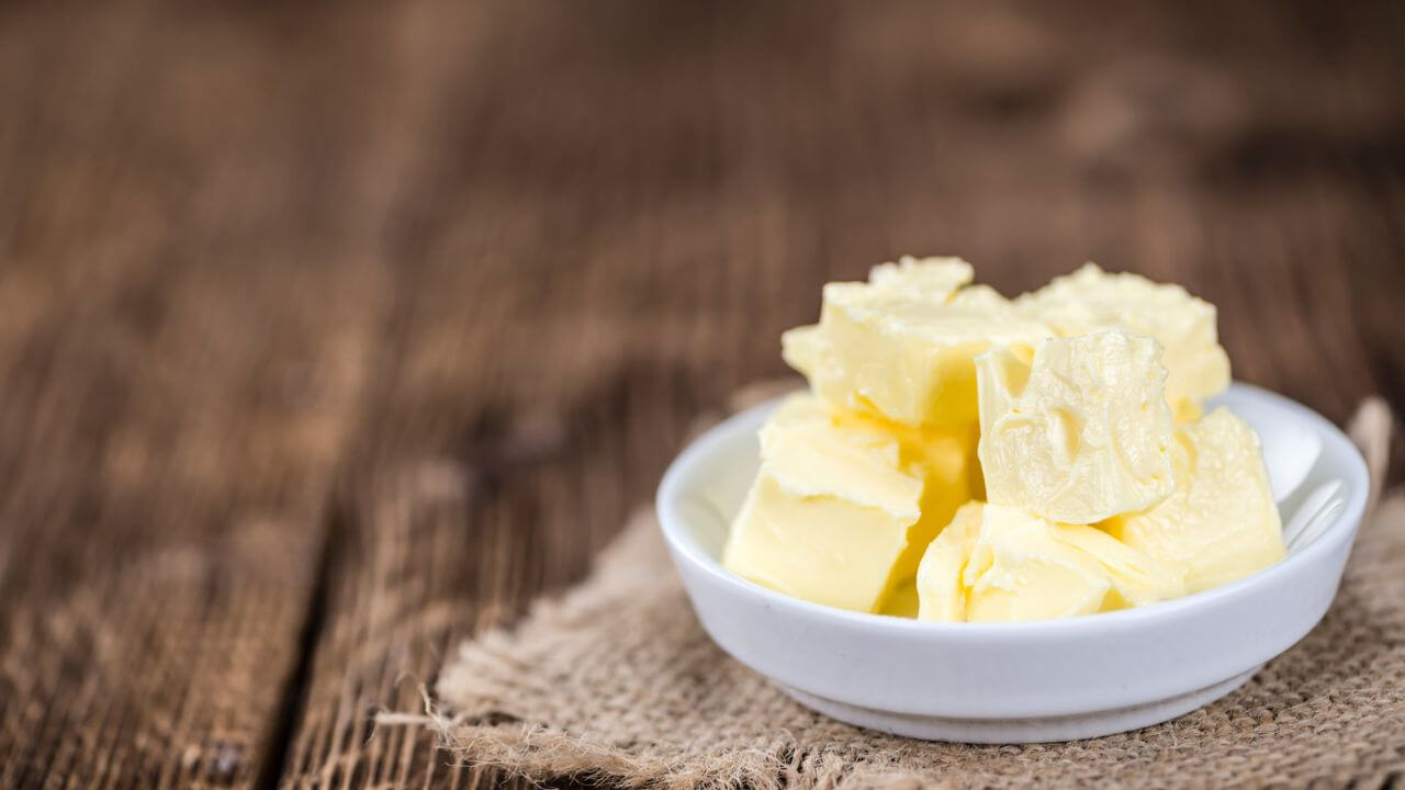 Table with a Portion of Butter